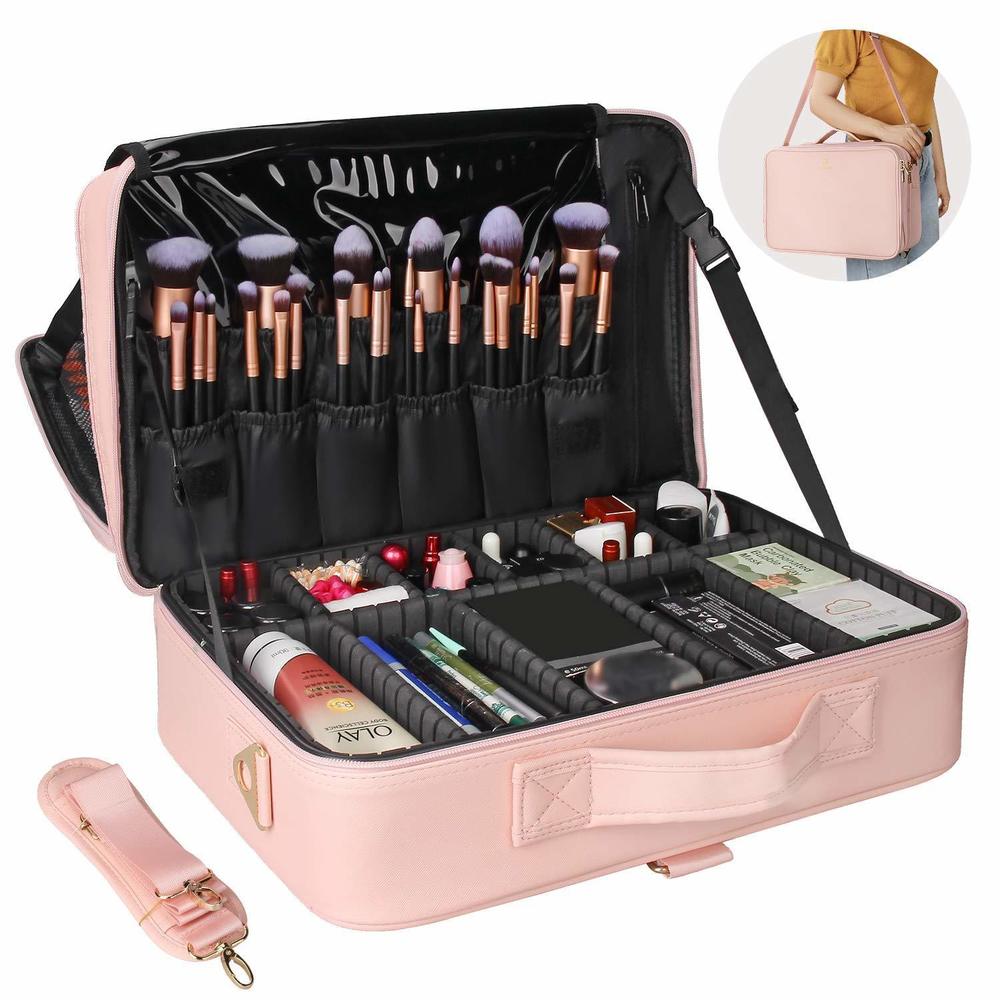 Travel Makeup Train Case Cosmetic Case Organizer Portable Artist Storage Bag😜
